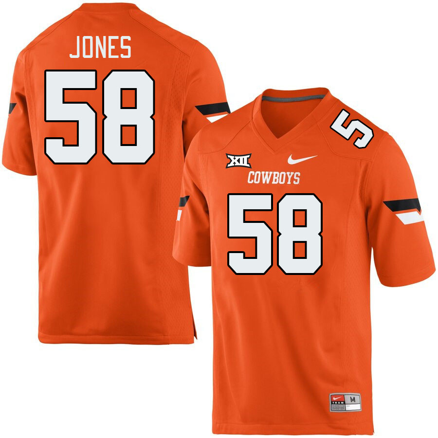 Men #58 Kaden Jones Oklahoma State Cowboys College Football Jerseys Stitched-Retro Orange